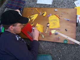 Joe creating the original DCM Ishmael cover when he was in Grade 12.